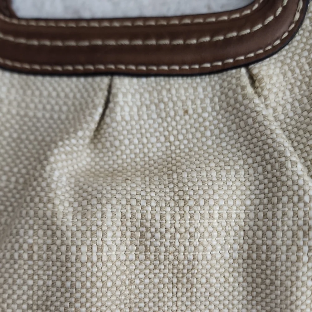 Fossil Vintage Beige and Brown Shoulder Bag Purse